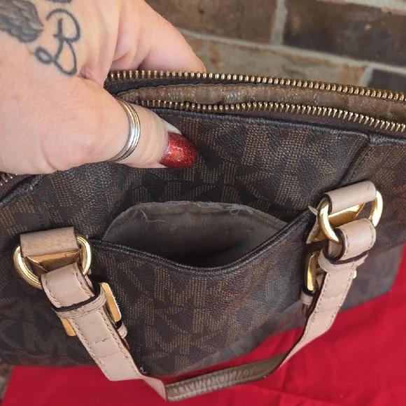 MK Brown Monogram Tote Bag - Picture 8 of 16